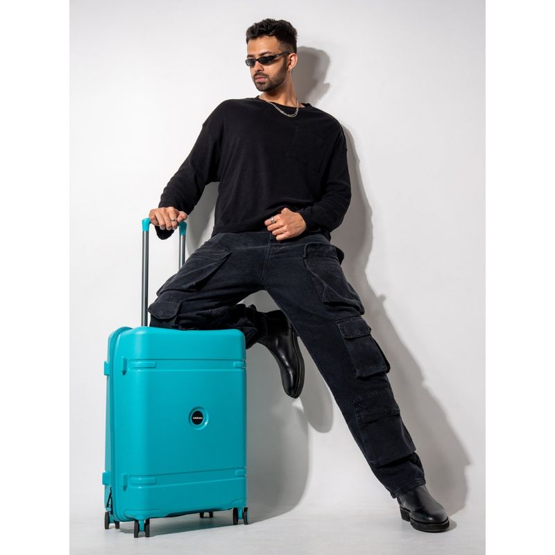 CARRIALL Drift Blue Hard Sided 20 Inch Cabin Size Trolley Bag Suitcase (S)