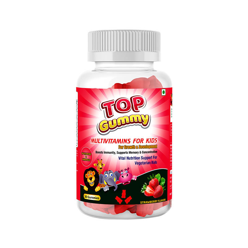 Top Gummy Multivitamins For Kids With 16 Vitamins & Minerals Strawberry Flavor 30 Gummies