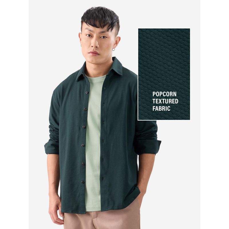 Buy The Souled Store Basil Men Textured Green Shirt Online