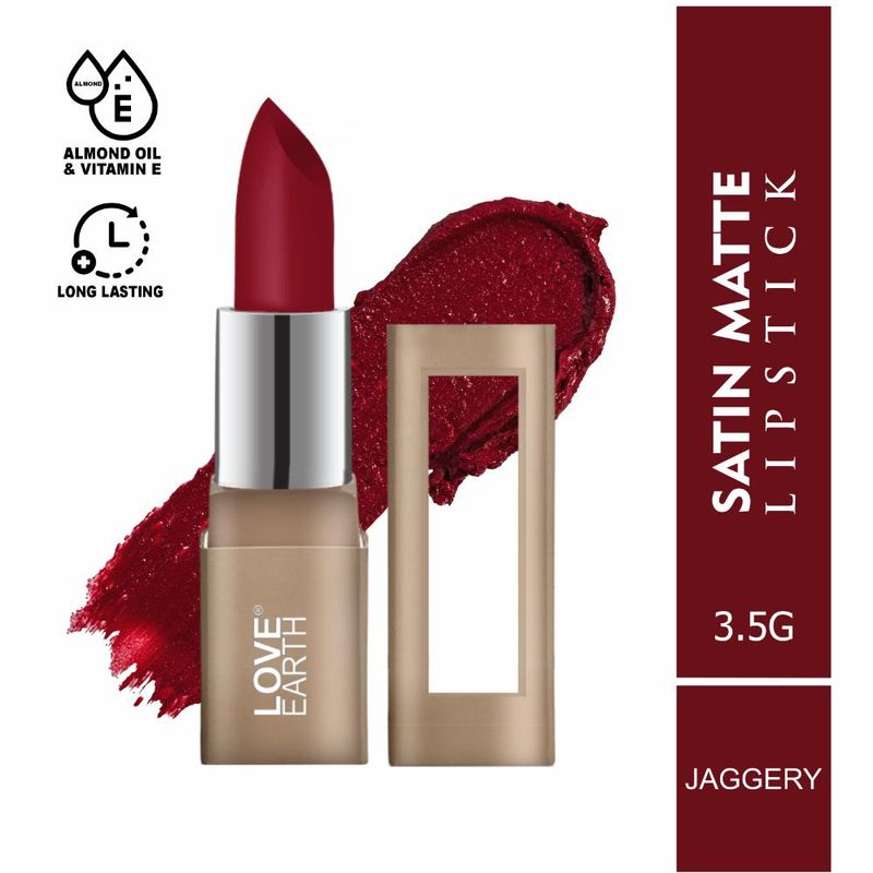 Love Earth Satin Matte Lipstick -Jaggery