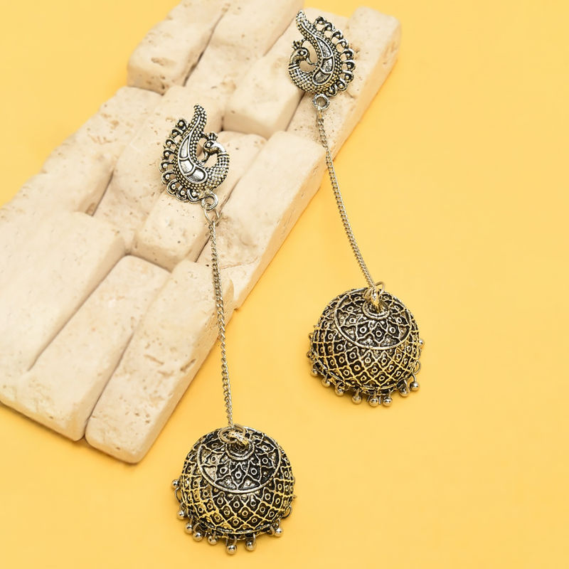 buy-zaveri-pearls-antique-silver-tone-peacock-inspired-chain-link