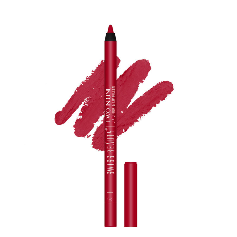 Swiss Beauty Two In One Lip Liner & Lip Filler - Clear Red