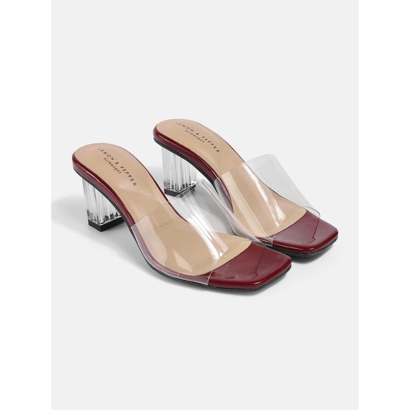 Vizzano Clear Block Sandals Pair Of Heels (EURO 37)