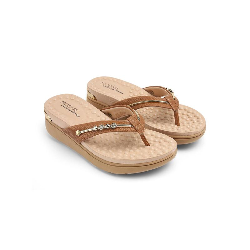 MODARE Brown Platform Pair Of Sandals (EURO 37)