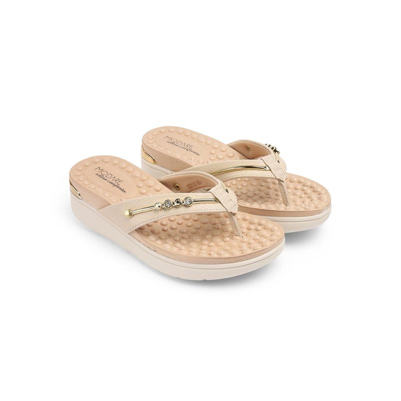 MODARE Cream Platform Pair Of Sandals (EURO 40)