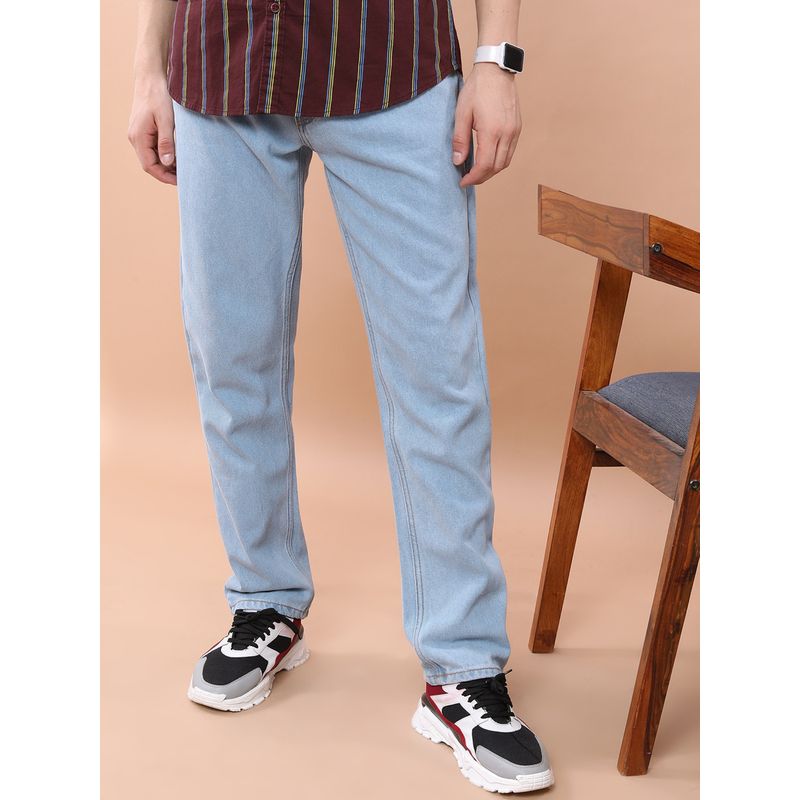 HIGHLANDER Men Blue Straight Fit Clean Look Jeans (28)