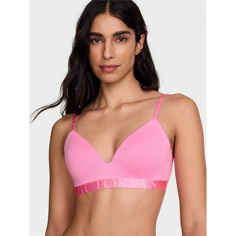 Victoria's Secret Pink Solid Wireless Lightly Padded Bra (32D)