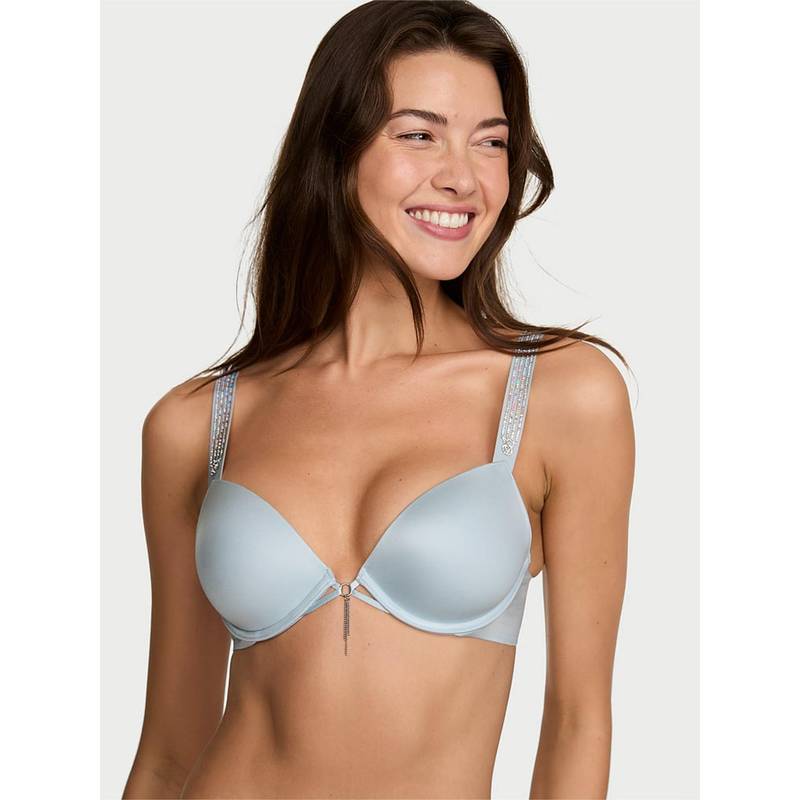 Victoria's Secret Blue Solid Underwired Heavily Padded Bra (36B)
