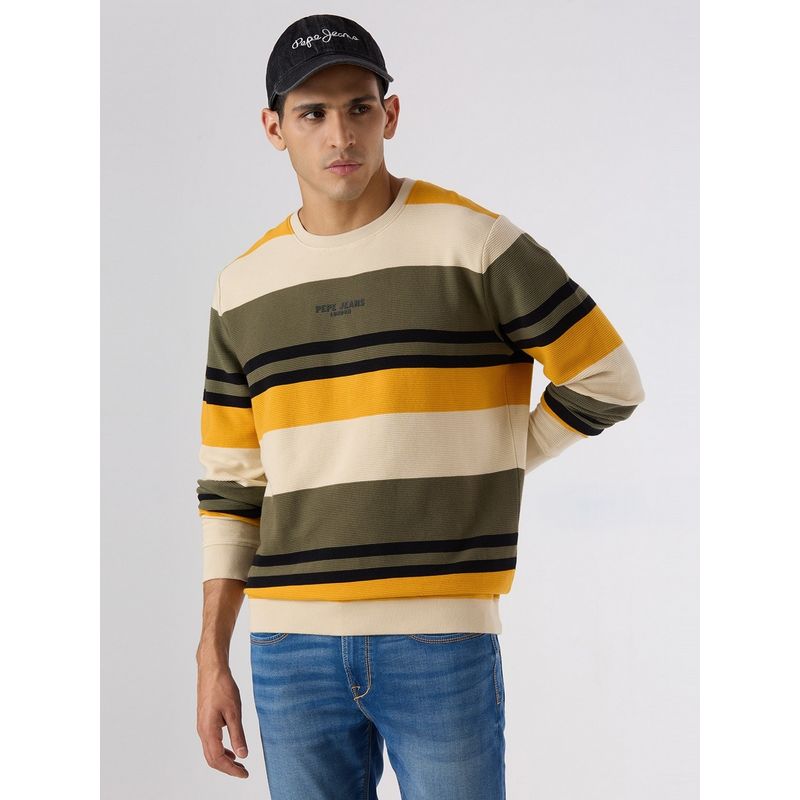 Pepe Jeans Men Multi-Color Striped Sweatshirts (2XL)