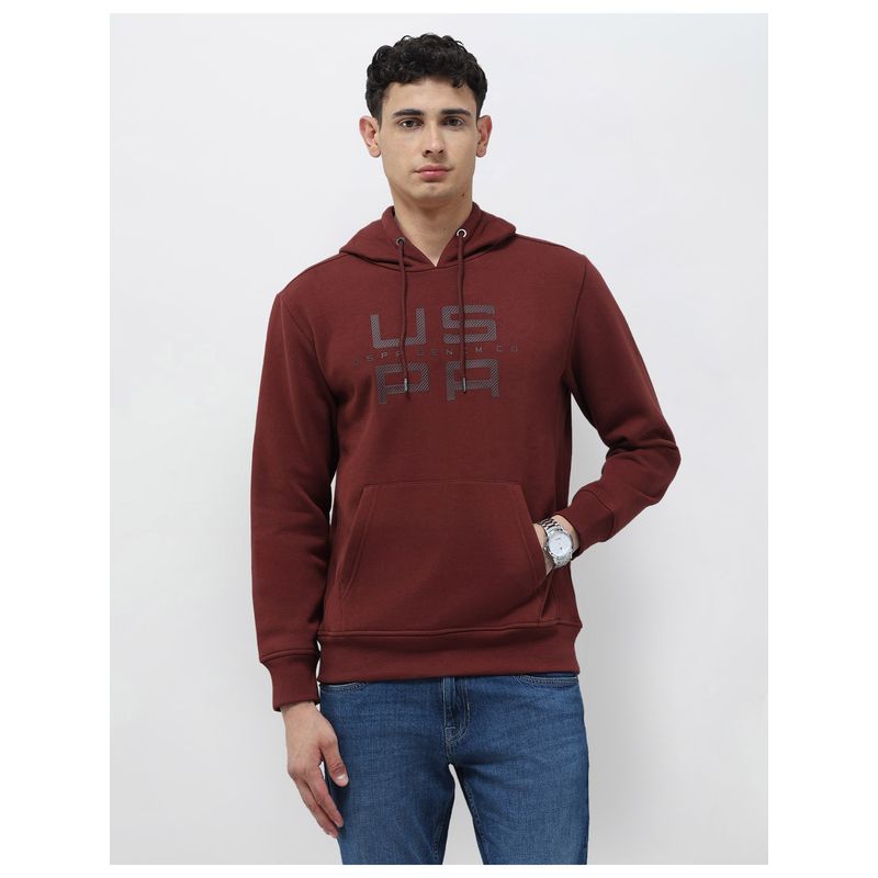 U.S. Polo Assn. Denim Co. Men Brand Embossed Regular Fit Hoodie (S)