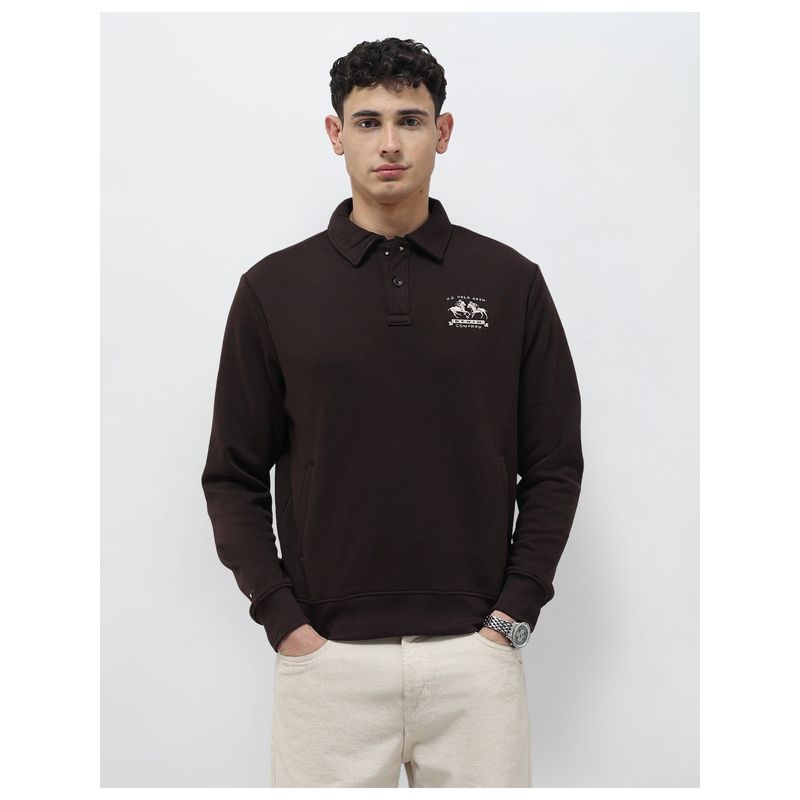 U.S. Polo Assn. Denim Co. Men Solid Regular Fit Sweatshirt (L)