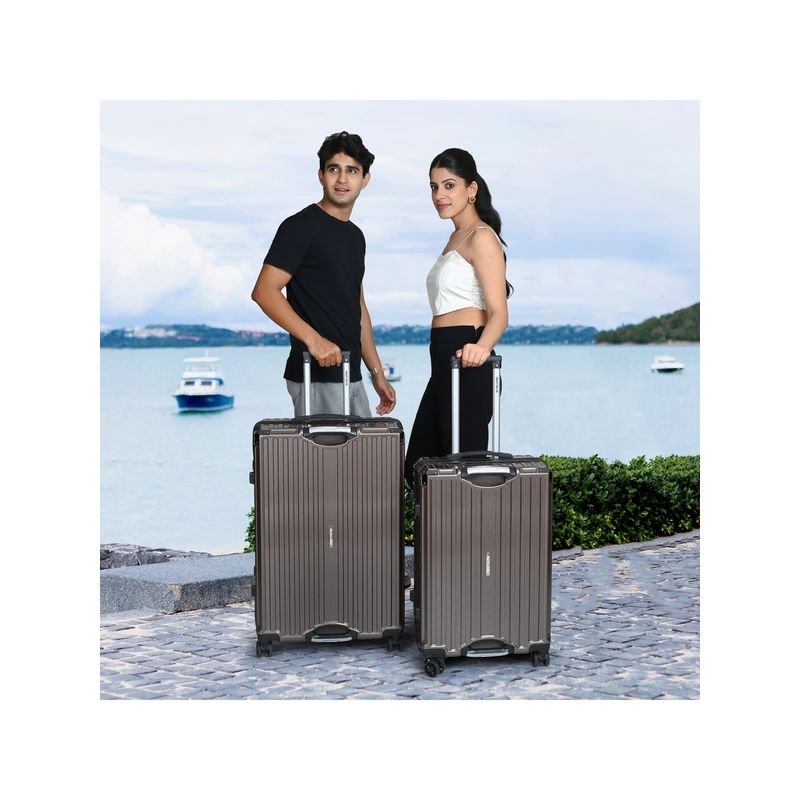 Red Tape Brown 4 Wheels Trolley Bag (Pack of 2) (M/S)