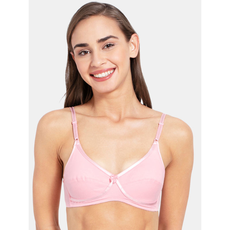 Jockey 1242 Wirefree Non Padded Super Combed Cotton Elastane Everyday Bra-Candy Pink (38C)