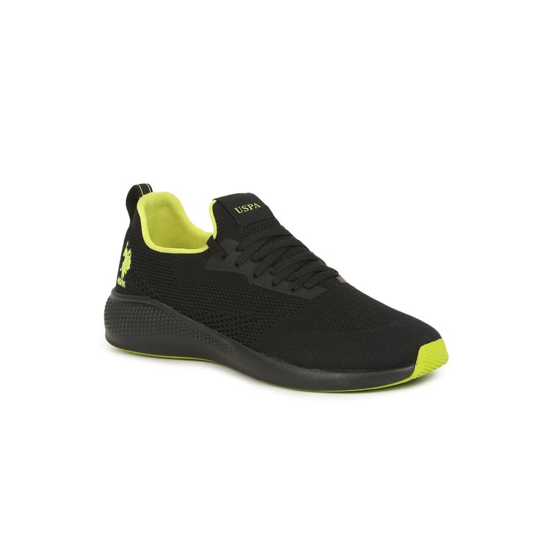 U.S. POLO ASSN. Lebron 3.0 Blk Mens Textured Black Sneakers (UK 9)