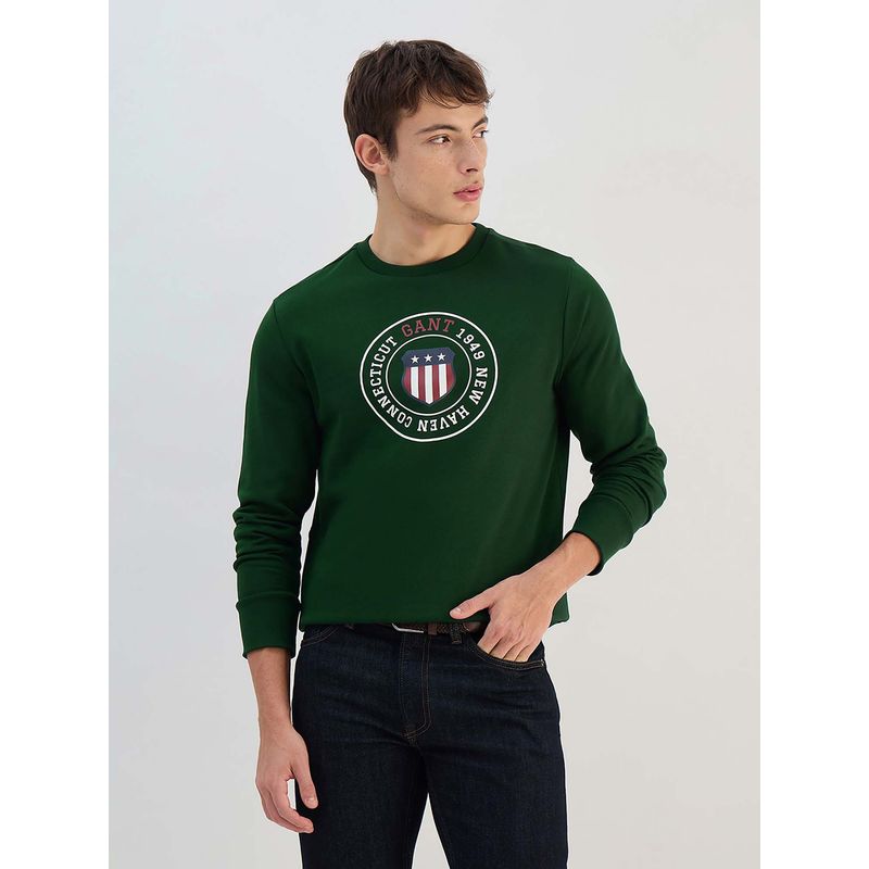GANT Men Green Printed Sweatshirt (S)