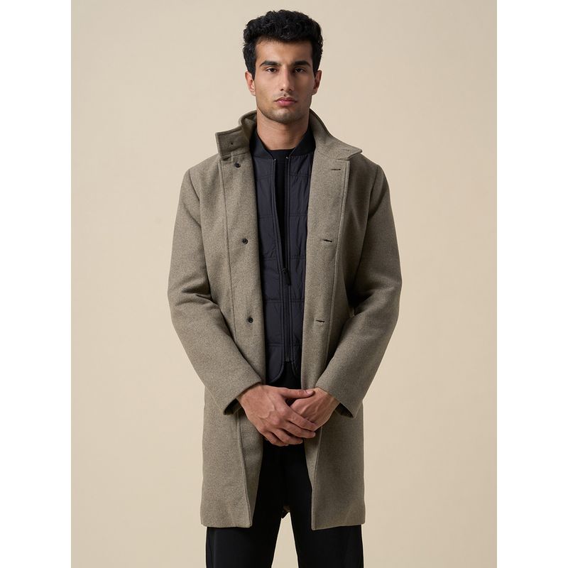 SELECTED HOMME Long Wool Blend Grey Coat (XS)