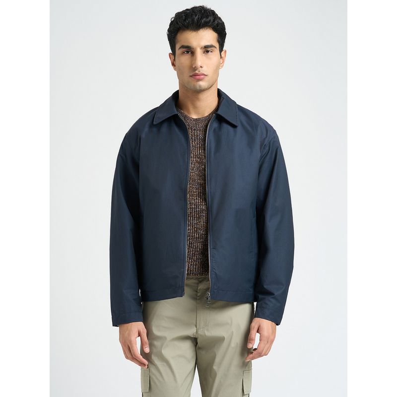 SELECTED HOMME Spread Collar Organic Cotton Blue Jacket (S)