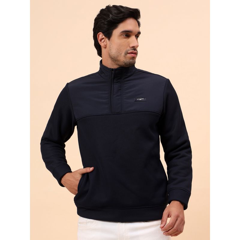 Cantabil Breathable & Soft With Color Fastness Regular Fit Navy Blue Sweatshirt (M)