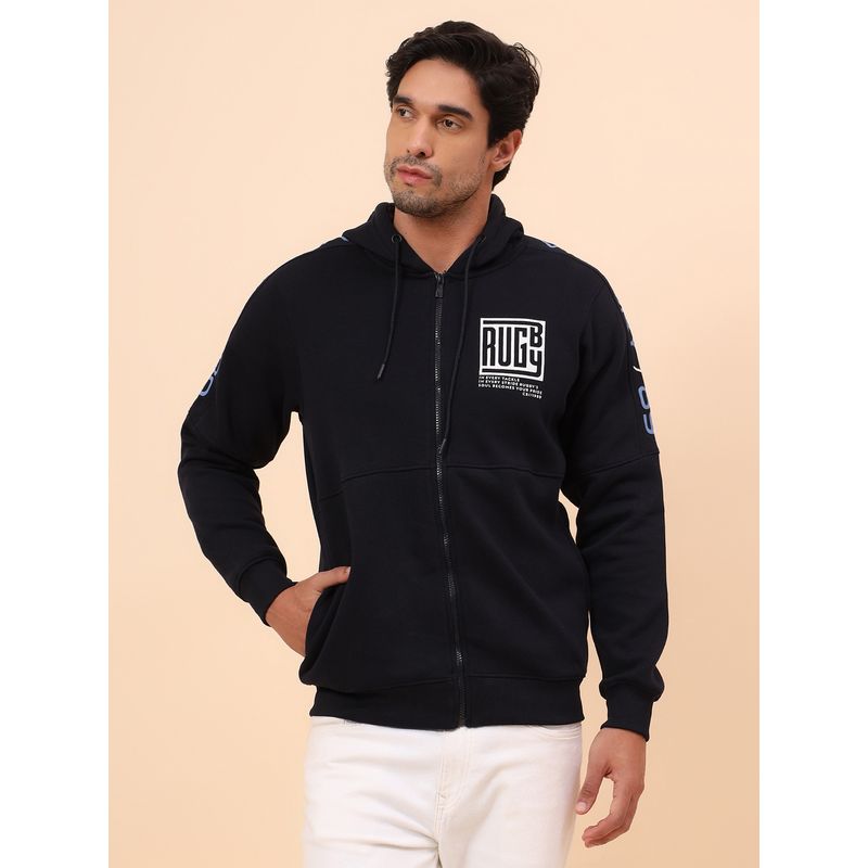 Cantabil Breathable & Soft With Color Fastness Regular Fit Navy Blue Hoodie (M)