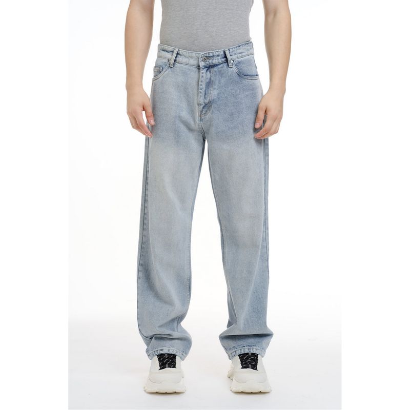 Bonkers Corner Chalk Wash Straight Fit Blue Jeans (S)