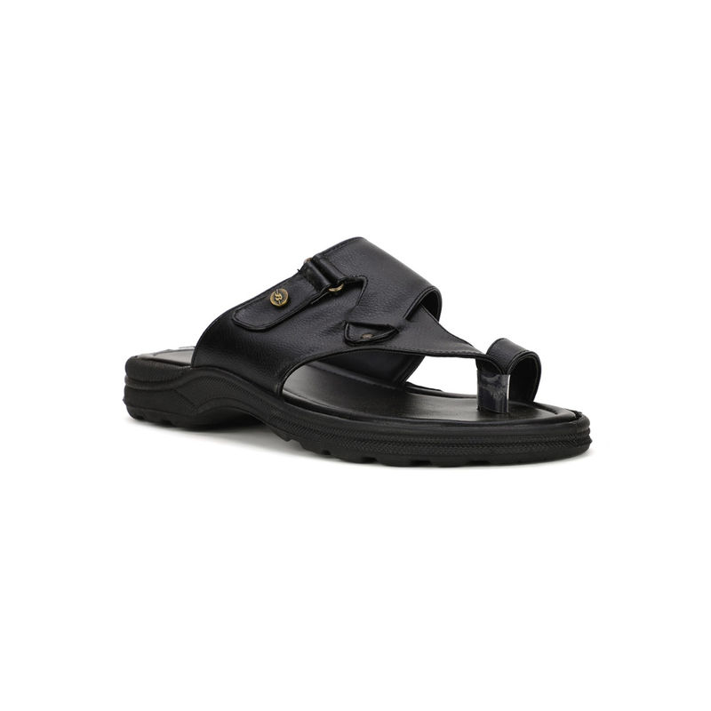 Bata Solid Black Sandals (UK 9)