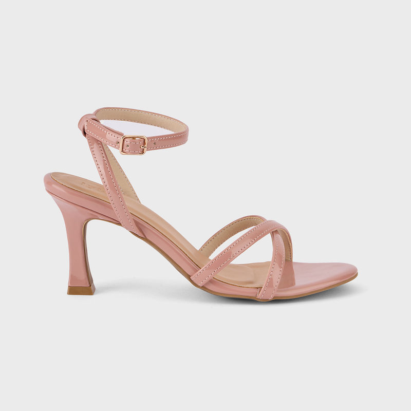 IYKYK by Nykaa Fashion Nude Pink Solid Strappy Stiletto Heels (EURO 41)