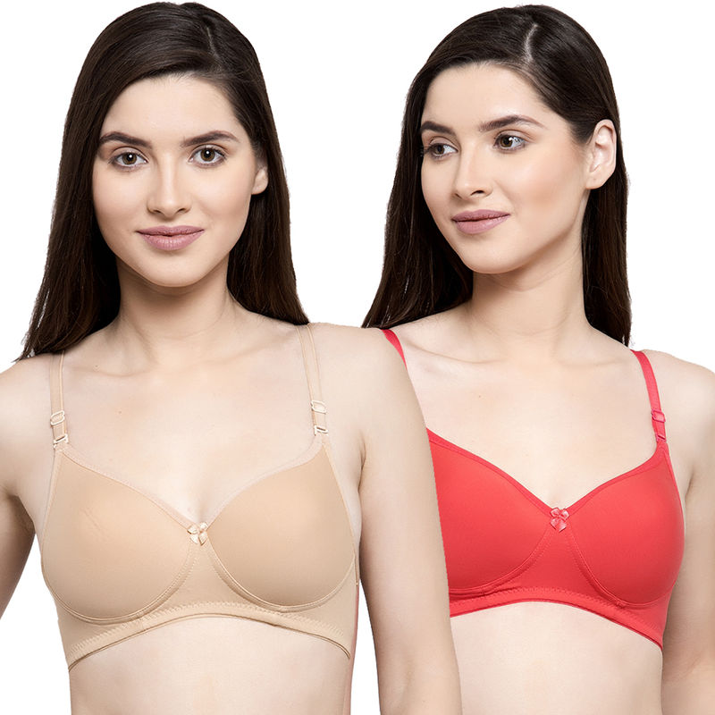 Groversons Paris Beauty Lightly Padded Bra Combo Pack of 2 - Multi-Color (40B)(40B) (40B)