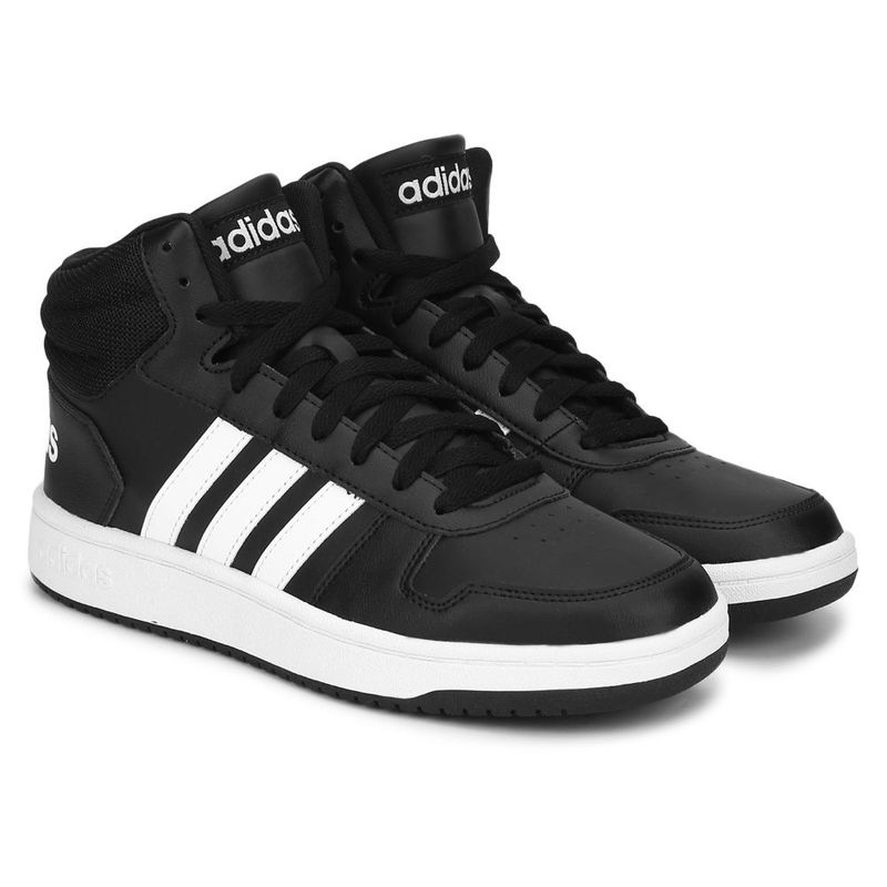 adidas Hoops 2.0 Mid Black Basketball Shoes: Buy adidas Hoops 2.0 Mid Black  Basketball Shoes Online at Best Price in India | NykaaMan