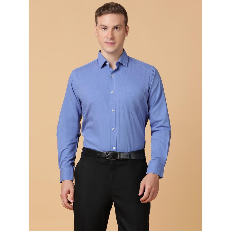 TABARD Pure Cotton Full Sleeve Collared Formal Shirt for Men Blue (42)