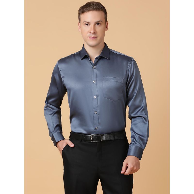 TABARD Pure Cotton Full Sleeve Collared Formal Shirt for Men Grey (38)