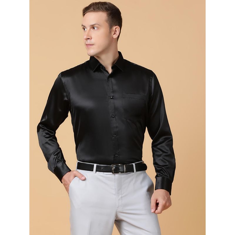 TABARD Pure Cotton Full Sleeve Collared Formal Shirt for Men Black (40)