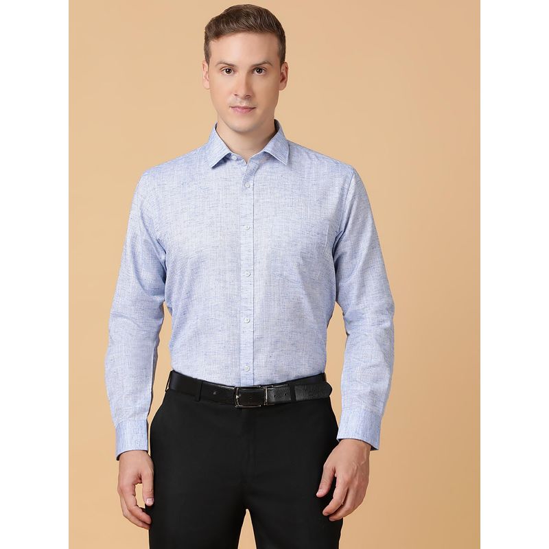 TABARD Pure Cotton Full Sleeve Collared Formal Shirt for Men Blue (38)