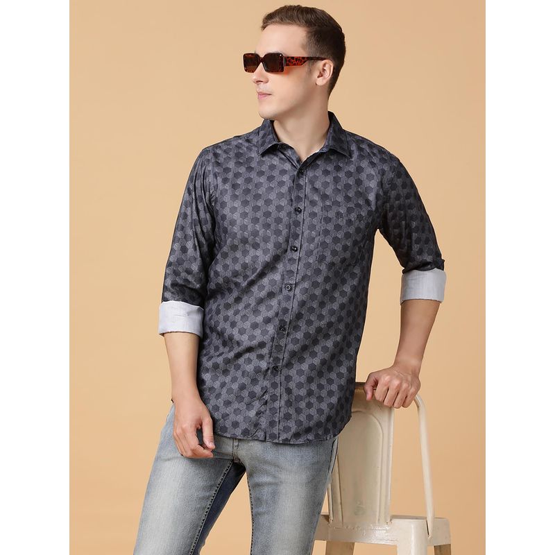 TABARD Pure Cotton Full Sleeve Collared Shirt for Men Grey (40)