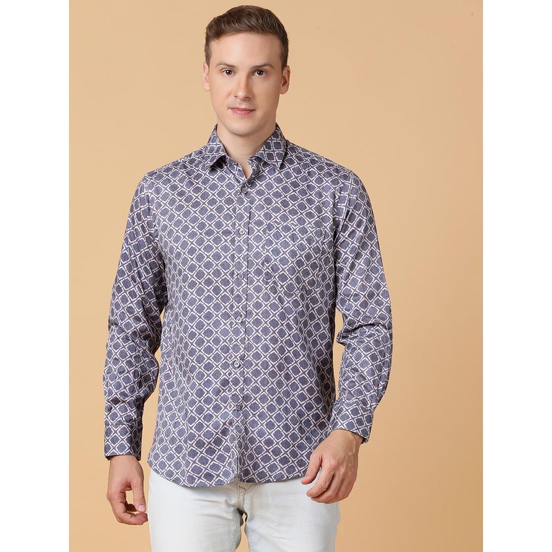 TABARD Pure Cotton Full Sleeve Collared Shirt for Men Blue (38)