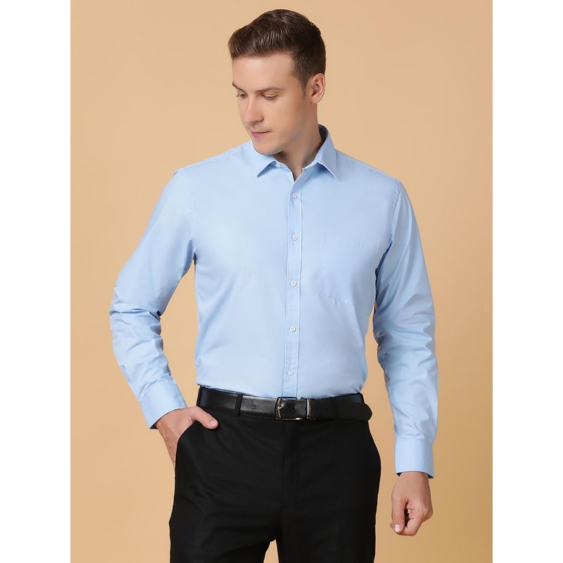 TABARD Pure Cotton Full Sleeve Collared Shirt for Men Blue (40)