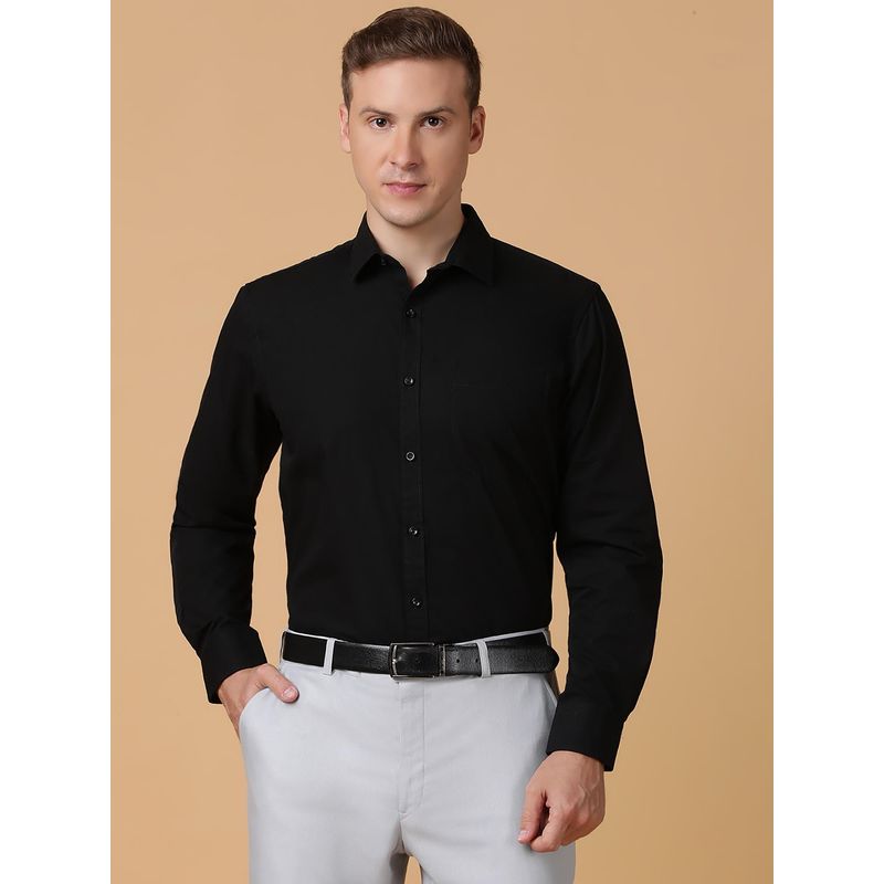 TABARD Pure Cotton Full Sleeve Collared Shirt for Men Black (38)