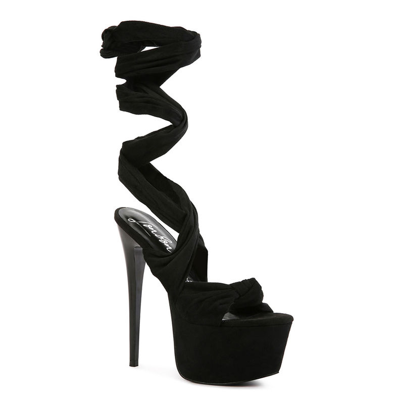 London Rag Solid Black Heels (EURO 37)