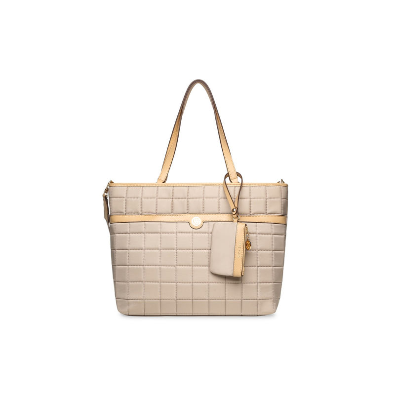 Handbags Totes Anne Klein Pocket Tote Anne Klein Beige Quilted