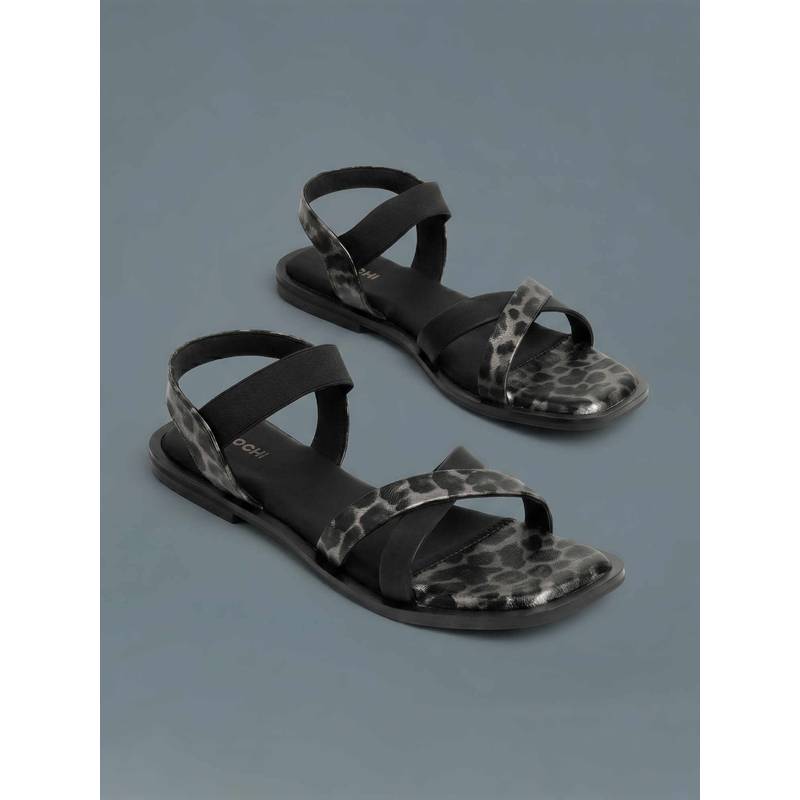 Mochi Women Black Sandals (EURO 36)
