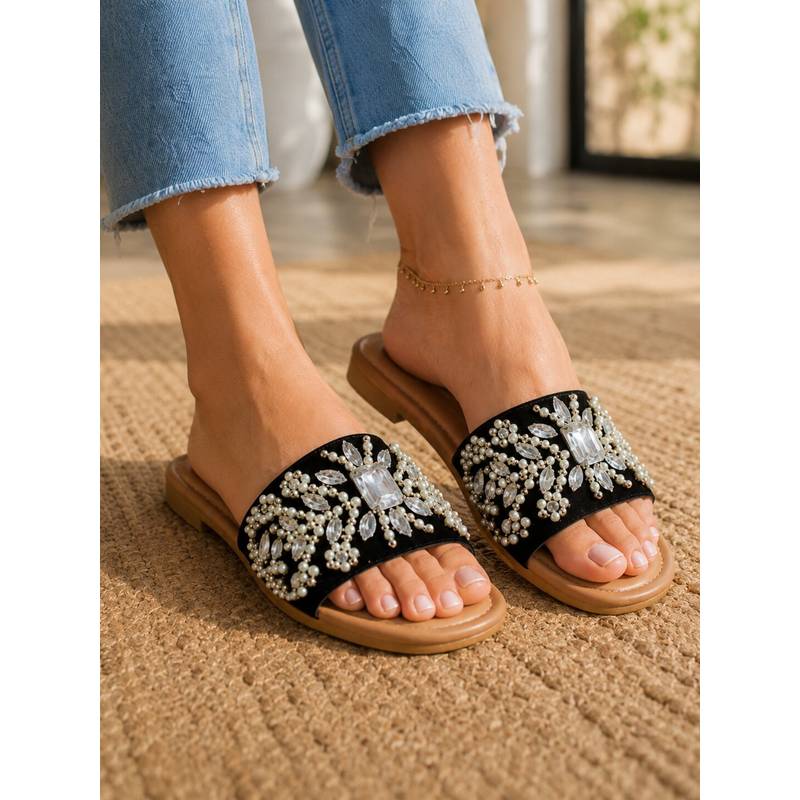 Sandal Stories Women Midnight Pearl Radiance Flats (EURO 36)