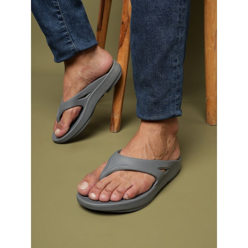 Truffle Collection Grey Stylish Slip-On Sandals For Men (UK 6)