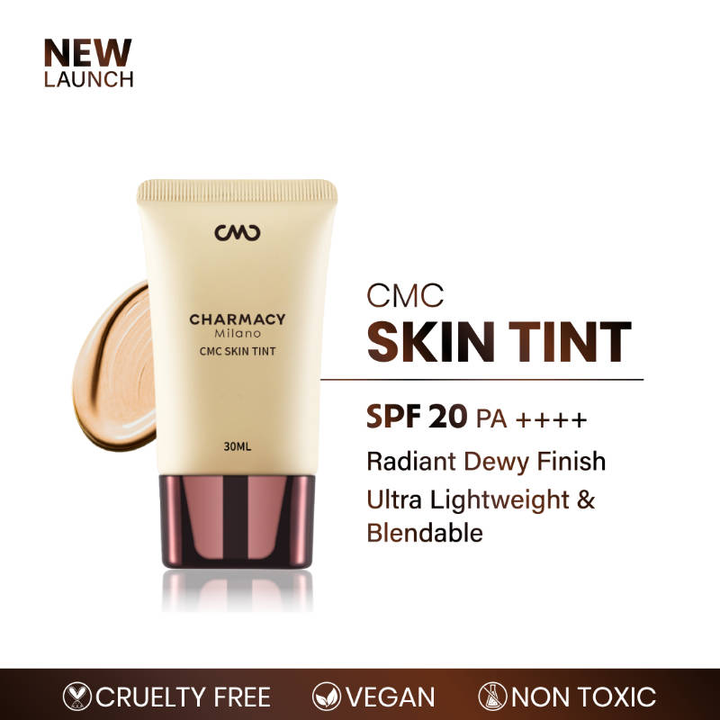 Charmacy Milano Skin Tint - 4 - SPF 20, Lightweight, Tinted Moisturiser, Dewy Finish, Vegan