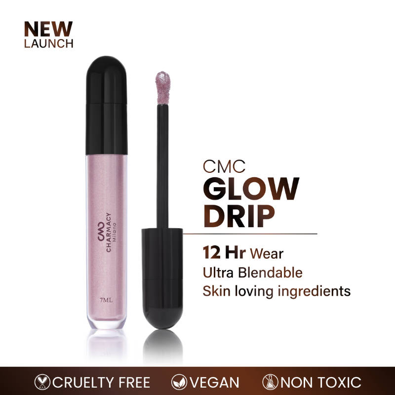 Charmacy Milano CMC Glow Drip Liquid Highlighter - Champagne Sparkle - Longwear, Natural Finish