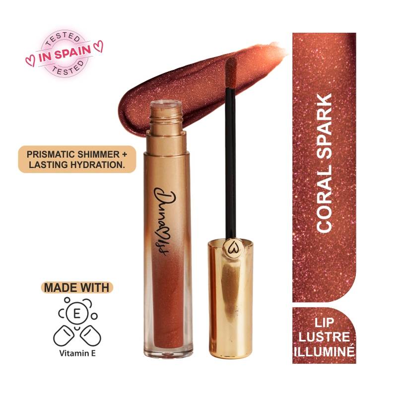 Dunamiss Cosmetics Lip Lustre Illuminé Shimmer Gloss - Coral Spark