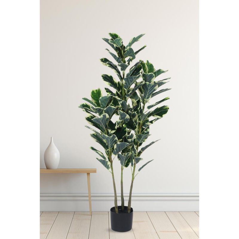 Buy Home Bloom Decoration Artificial Variegated Fiddle Leaf Fig Plants