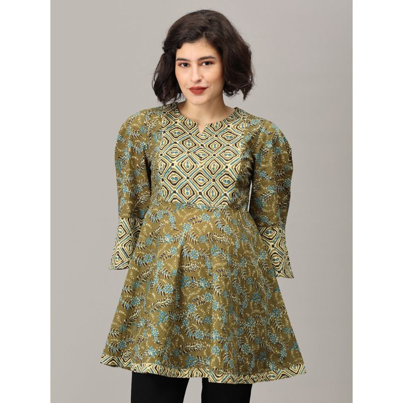 The Mom Store Mehendi Nights Maternity and Nursing Short Kurti (2XL)