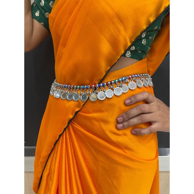 Buy Digital Dress Room Banjara Kamarbandh Bohemian Silver Mirror ...