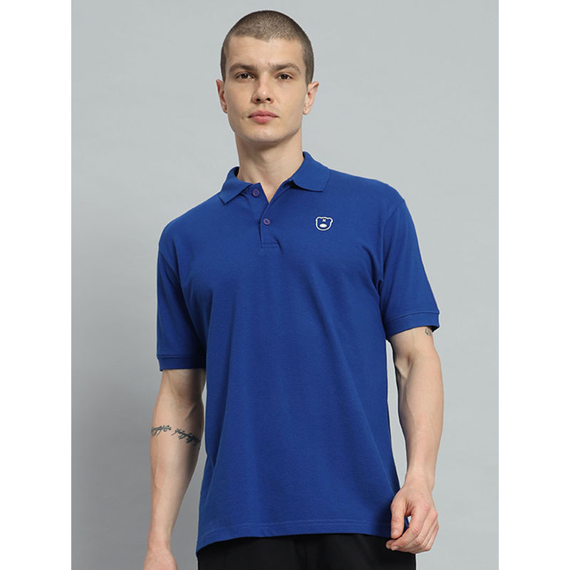 Griffel Mens Teddy Logo Cotton Polo Royal T-shirt (XS)