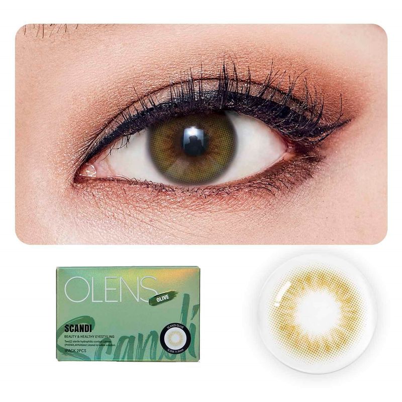 O-Lens Scandi Monthly Coloured Contact Lenses - Olive (0.00)