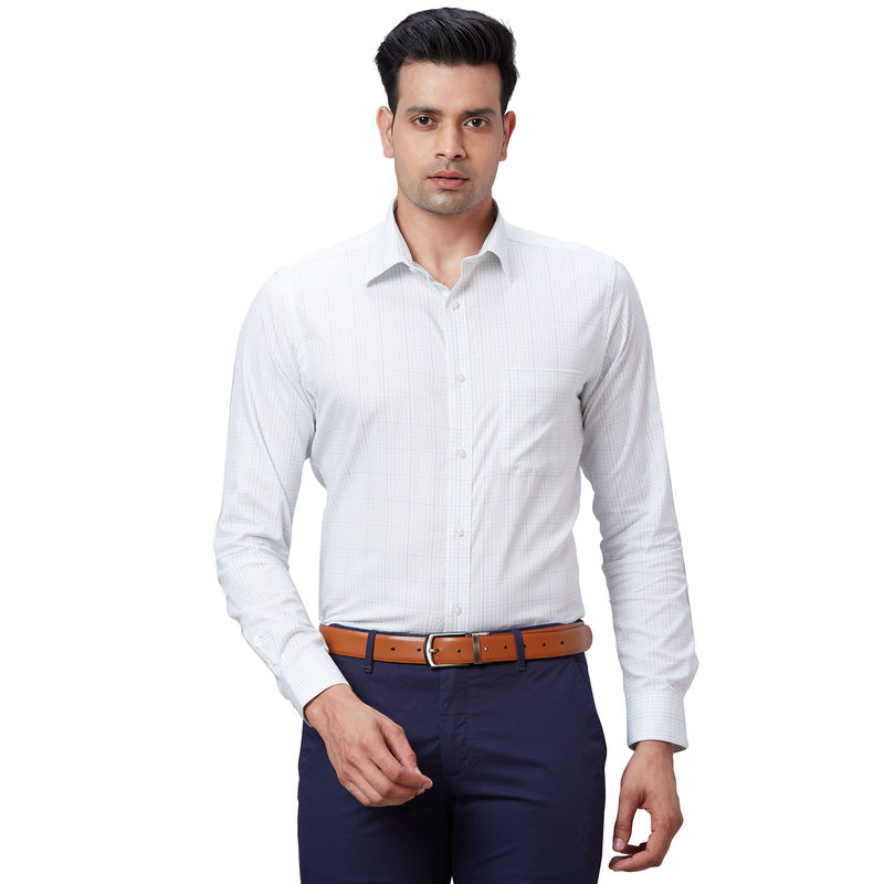 Raymond Slim Fit Checks White Shirt (46)